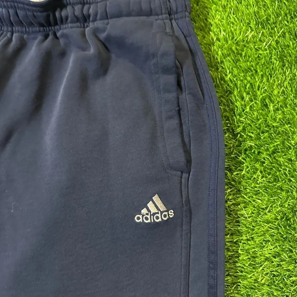 Adidas Climawarm Fleece Lined Track Pants Navy 3 Stripe Sweatpants